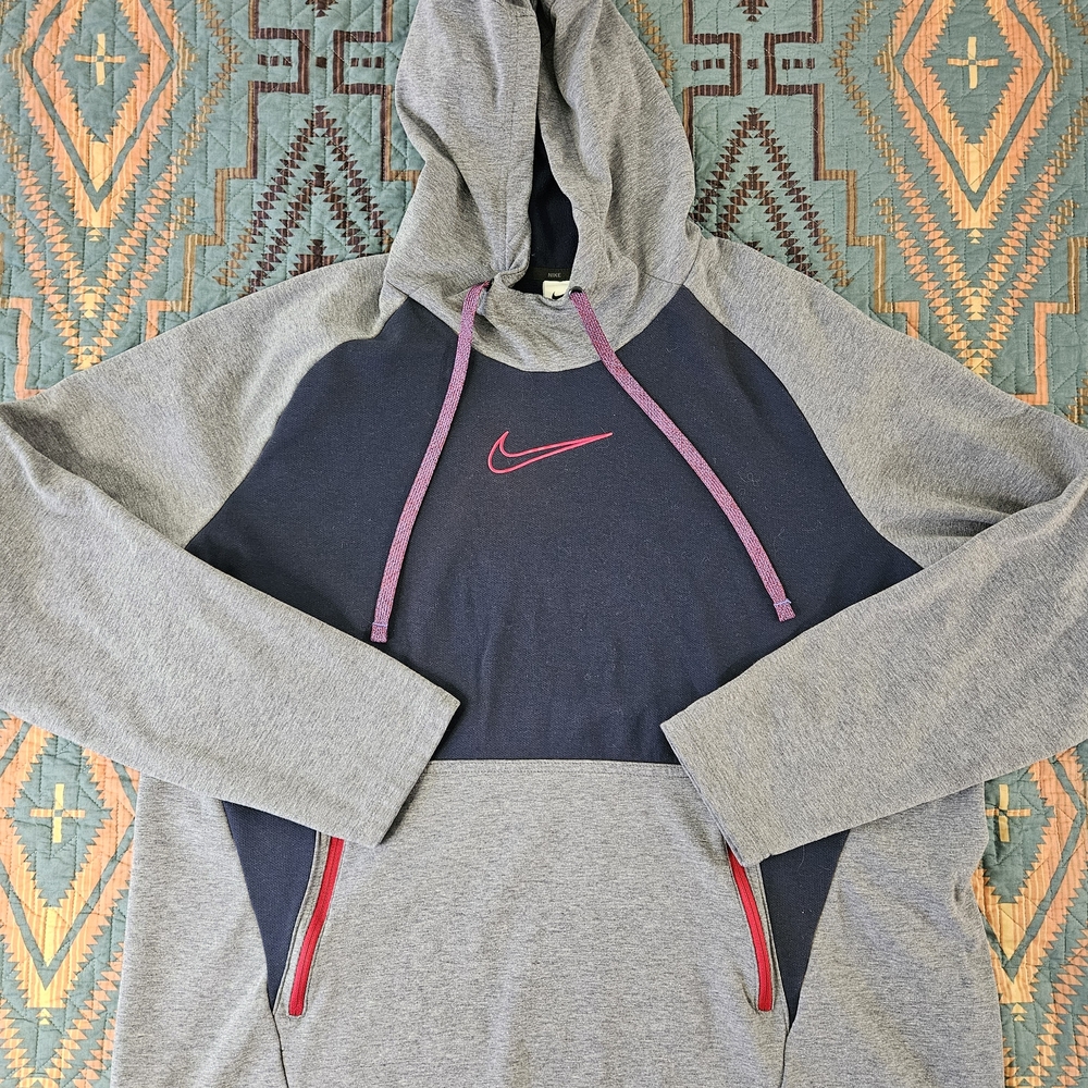 Nike Gray and Navy Training Hoodie‎